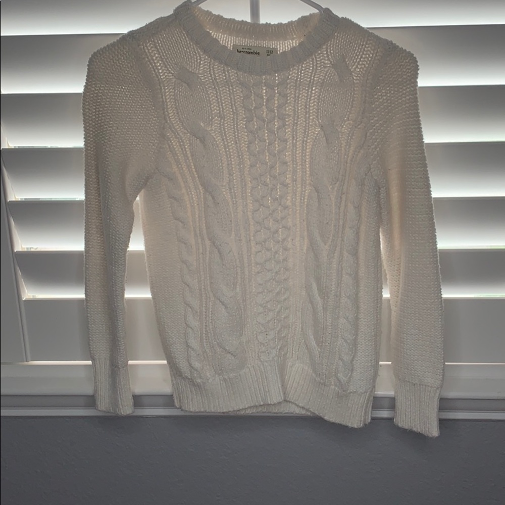Cream knitted girls sweater